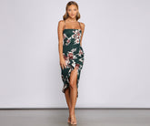 Robe mi-longue à volants Floral Passion